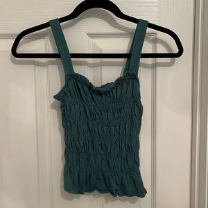 Green Ruched/Ruffled Tank